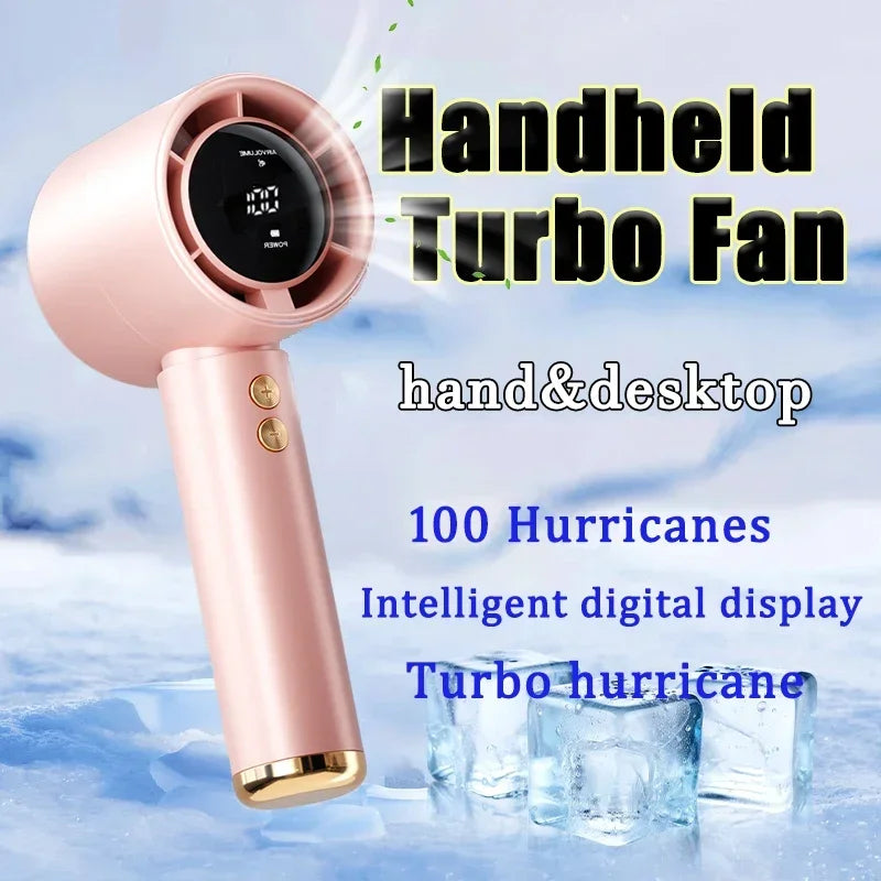 Mini Handheld Fan USB Fast Charging Portable Air Calculating Fan Mute Highspeed Fan for Travel Outdoor Activities