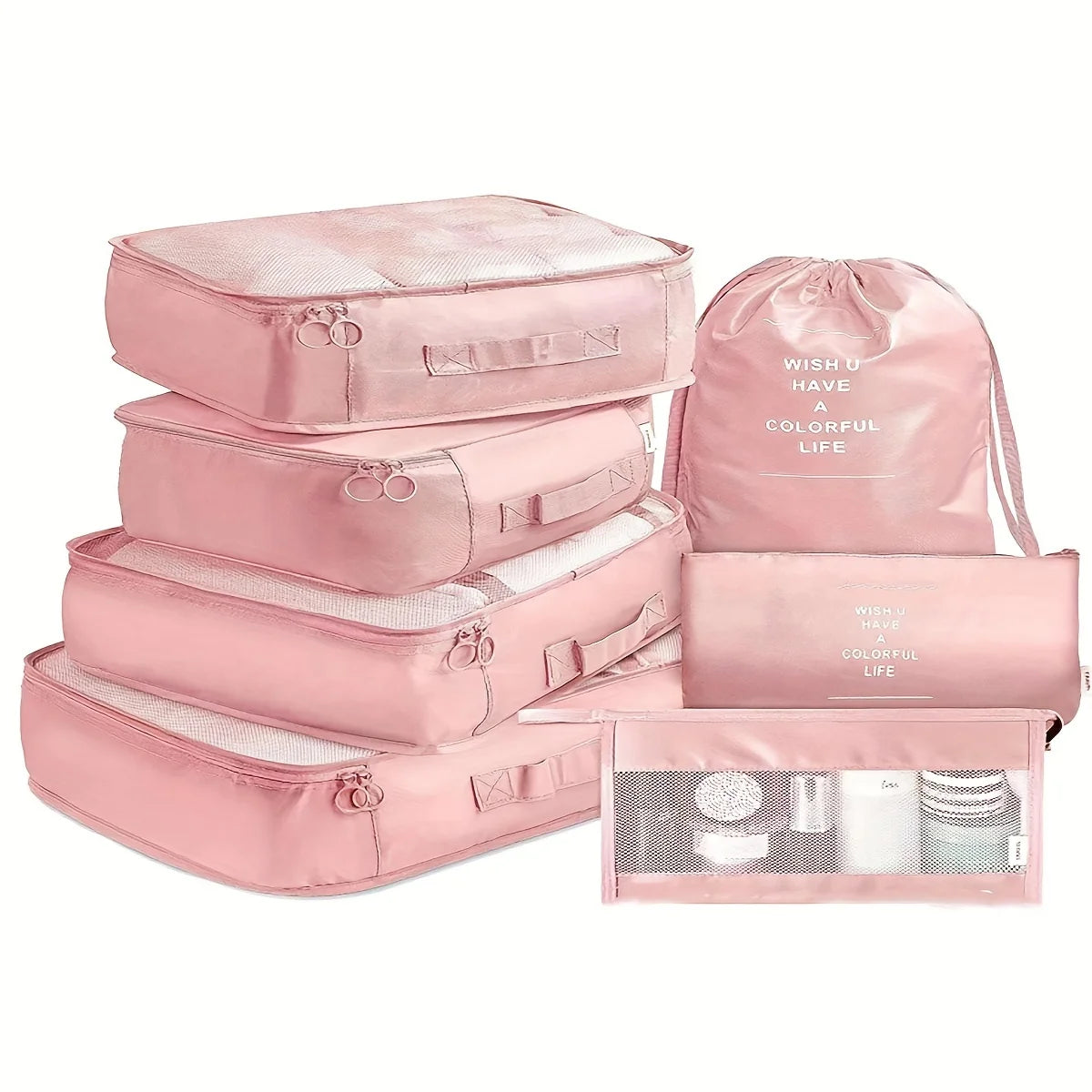 Seven-piece travel storage bag set, luggage, clothing organization bag, travel clothes and underwear sorting and storage bag