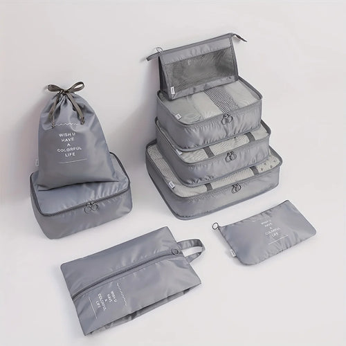 Seven-piece travel storage bag set, luggage, clothing organization bag, travel clothes and underwear sorting and storage bag