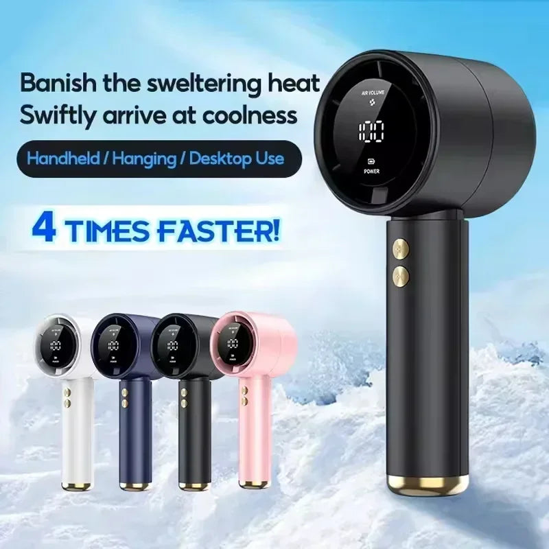 Mini Handheld Fan USB Fast Charging Portable Air Calculating Fan Mute Highspeed Fan for Travel Outdoor Activities
